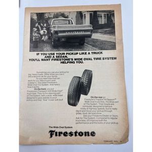 Vintage Rare 1975 Firestone Chevy Chevrolet Pickup Truck Print Ad